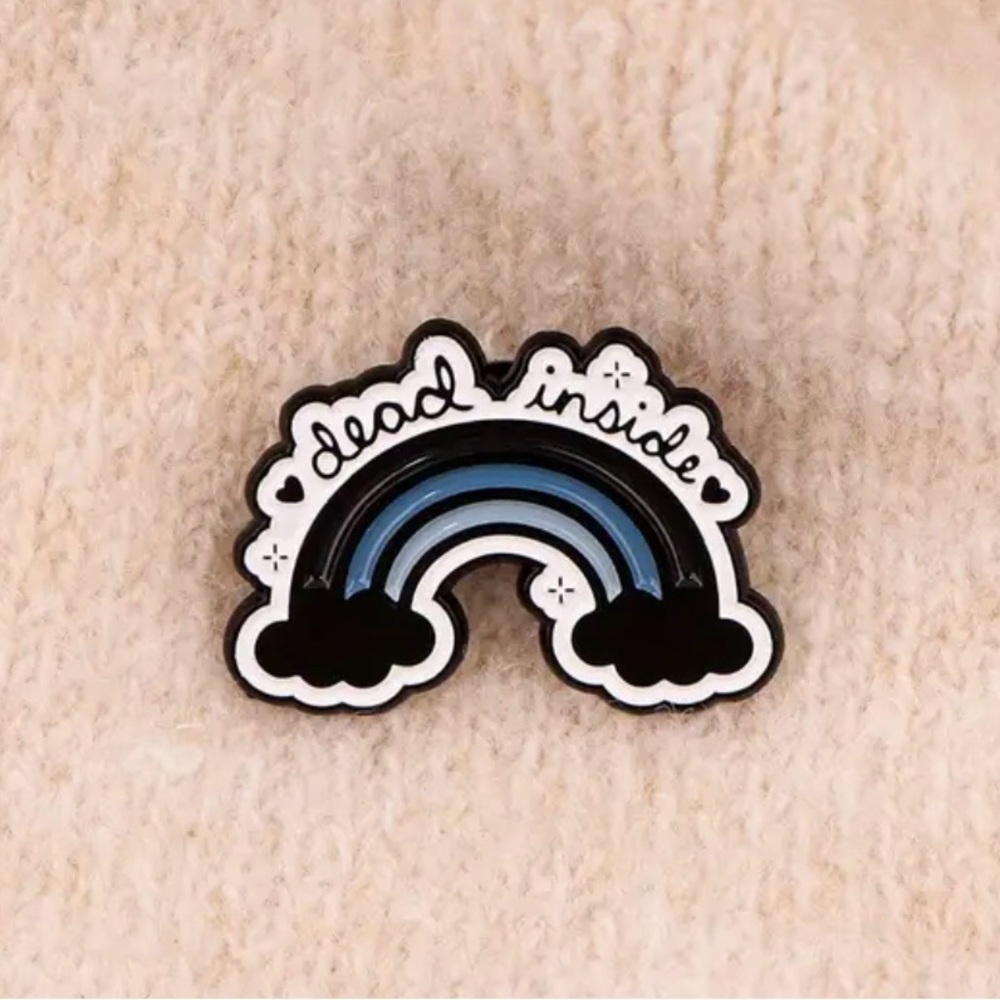 Dead inside Black and Blue enamel Rainbow Pin